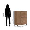 Ver imagem 3 de Guarda Roupa Casal 6 Portas e Cômoda 4 Gavetas 01 Porta Lite Carvalho Oak – Móveis Leão