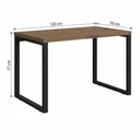 Ver imagem 3 de Escrivaninha Mesa para Escritório Industrial com Passa-Cabos 120x70cm Office Carvalho/Munique Marrom