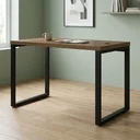 Ver imagem 1 de Escrivaninha Mesa para Escritório Industrial com Passa-Cabos 120x70cm Office Carvalho/Munique Marrom