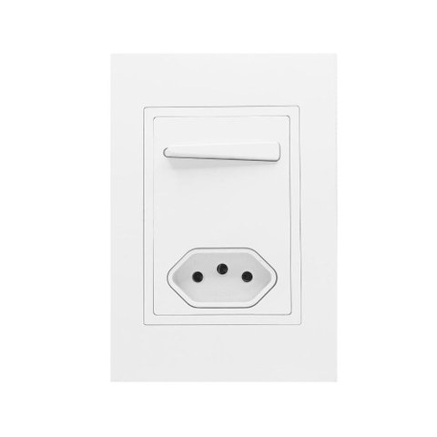 Conjunto 4x2 Interruptor Simples 1 Tomada 10a Ravenna Dicompel