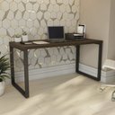 Ver imagem 7 de Escrivaninha Mesa para Escritório Industrial com Passa-Cabos 150x70cm Office Carvalho/Munique Marrom