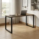 Ver imagem 1 de Escrivaninha Mesa para Escritório Industrial com Passa-Cabos 150x70cm Office Carvalho/Munique Marrom