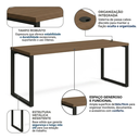 Ver imagem 4 de Escrivaninha Mesa para Escritório Industrial com Passa-Cabos 150x70cm Office Carvalho/Munique Marrom
