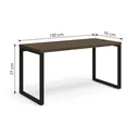 Ver imagem 3 de Escrivaninha Mesa para Escritório Industrial com Passa-Cabos 150x70cm Office Carvalho/Munique Marrom