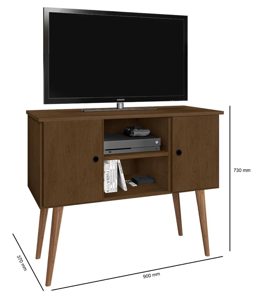 Mesinha Estante Rack Pequena Para TV Com Pés Palito:Canela | MadeiraMadeira