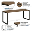 Ver imagem 4 de Escrivaninha Mesa para Escritório Industrial com Passa-Cabos 190x70cm Office Carvalho/Munique