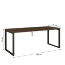 Ver imagem 3 de Escrivaninha Mesa para Escritório Industrial com Passa-Cabos 190x70cm Office Carvalho/Munique