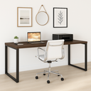 Ver imagem 7 de Escrivaninha Mesa para Escritório Industrial com Passa-Cabos 190x70cm Office Carvalho/Munique