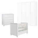 Ver imagem 1 de Quarto de Bebê 4 Portas Tutto New com Cômoda Gaveteiro Branco Acetinado - Matic