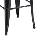 Ver imagem 3 de Banqueta alta Iron Tolix com encosto - Assento de madeira marrom - Preto