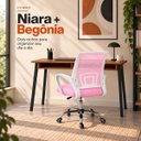 Ver imagem 4 de Conjunto de Escritório Mesa Niara e Cadeira Begônia Mesh Rosa