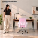 Ver imagem 6 de Conjunto de Escritório Mesa Niara e Cadeira Begônia Mesh Rosa