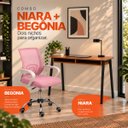 Ver imagem 5 de Conjunto de Escritório Mesa Niara e Cadeira Begônia Mesh Rosa