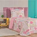 Ver imagem 3 de Cortina Juvenil Quarto Menina e Colcha Matelada Sara - Pink
