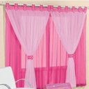 Ver imagem 2 de Cortina Juvenil Quarto Menina e Colcha Matelada Sara - Pink