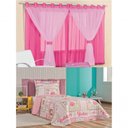 Ver imagem 1 de Cortina Juvenil Quarto Menina e Colcha Matelada Sara - Pink