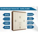 Ver imagem 2 de Guarda Roupa 8 Portas e 2 Gavetas Verona 8.2 Jatobá/areia - Santos Andirá