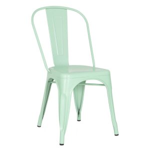 Cadeira Iron Tolix - Industrial - Aço - Vintage - Verde Pastel