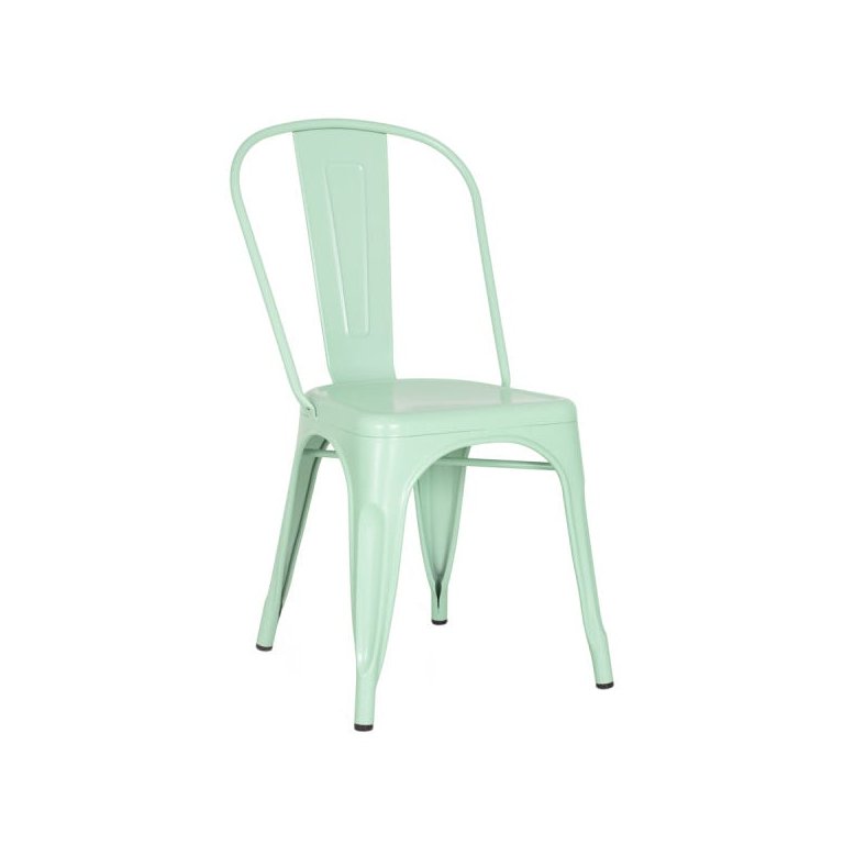 Cadeira Iron Tolix - Industrial - Aço - Vintage - Verde Pastel