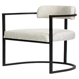 Kit 02 Poltronas Ohio Linho Bege Estrutura Preto - 3