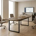 Ver imagem 1 de Mesa de Reunião para Escritório 8 Lugares Industrial Office 220x91cm Carvalho/Munique