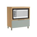 Ver imagem 4 de Módulo Cozinha Nesher Marquesa Balcão C/ Tampo C/ 1 Gaveta e 1 Nicho P/ Forno 80cm Branca/nature