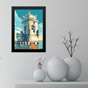 Ver imagem 2 de Quadro Decorativo Torre de Belém - Portugal 24x18cm - com Vidro:moldura Branca