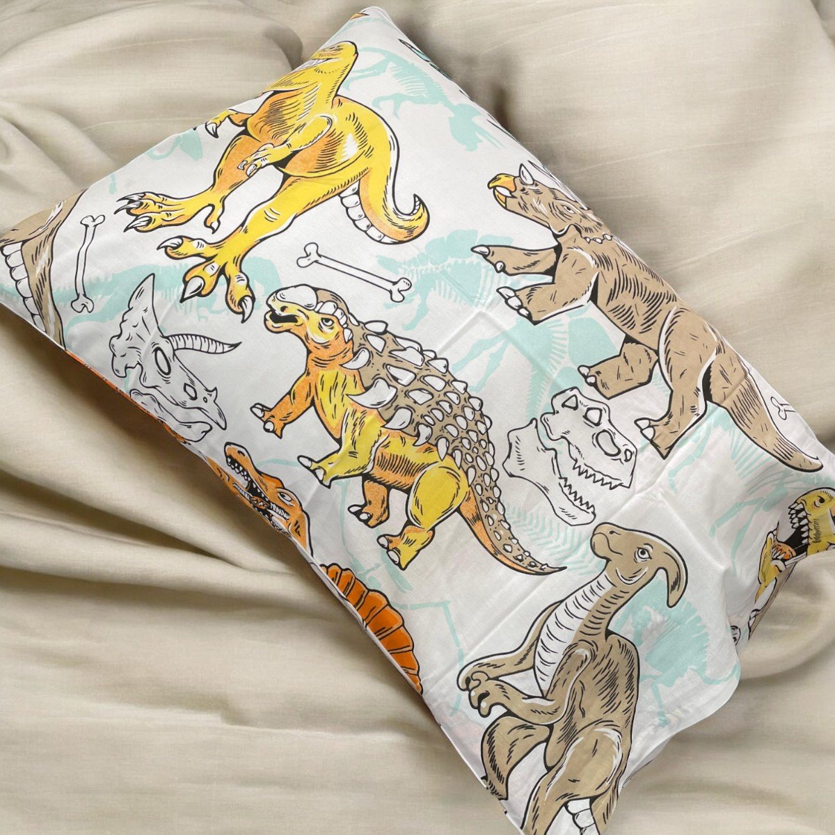 Jogo Cama Dinossauro 100% Algodao Estampado 88x188x30cm - 5