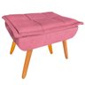 Puff Banqueta Retangular Opala Para Sala Quarto Suede:Rosa - 2