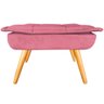 Puff Banqueta Retangular Opala Para Sala Quarto Suede:Rosa - 1