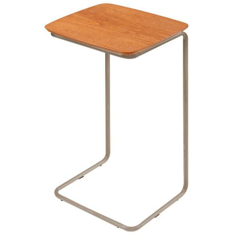 Mesa de Apoio Slim Castanho em Metal Champanhe