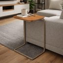 Ver imagem 2 de Mesa de Apoio Slim Castanho em Metal Champanhe