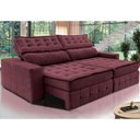 Ver imagem 1 de Sofá Retrátil e Reclinável 2,55m Cama inBox Big Puffer com SoftGel D40 Velupluma Vinho