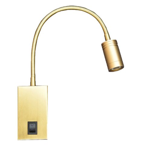 Arandela de Cabeceira Flexível Dourado Led 3w 2700k Bivolt Embu Led