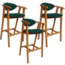 Ver imagem 1 de Kit 03 Banquetas Alta para Cozinha Bancada Bar Sala de Jantar Fixa Cecília L02 Bouclê Verde