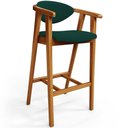 Ver imagem 6 de Kit 03 Banquetas Alta para Cozinha Bancada Bar Sala de Jantar Fixa Cecília L02 Bouclê Verde