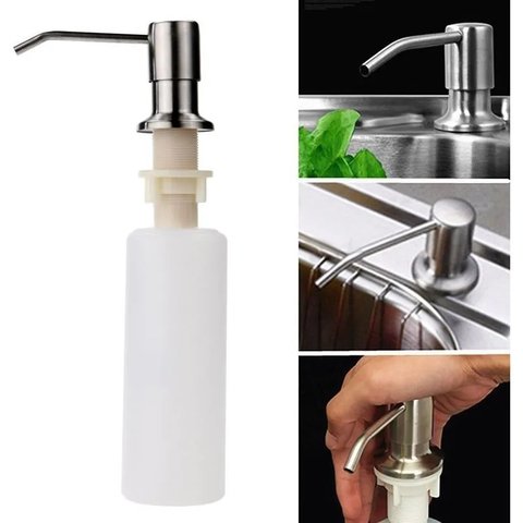 Dispenser Dosador sabao Embutir Detergente Sabonete Liquido escovado cozinha Pia banheiro