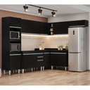 Ver imagem 2 de Armário de Cozinha Modulada de Canto 8 Peças Cp01 Balcão Preto - Lumil