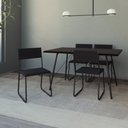 Ver imagem 1 de Mesa Jantar Paraty 137cm Tampo Preto com 4 Cadeiras Angra Estofadas Pretas