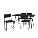 Ver imagem 2 de Mesa Jantar Paraty 137cm Tampo Preto com 4 Cadeiras Angra Estofadas Pretas