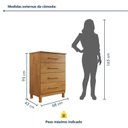 Ver imagem 3 de Cômoda 4 Gavetas Puxador em MDF e Pés Reguláveis Lisboa