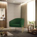 Ver imagem 6 de Cadeira Sala de Jantar Pé de Ferro Dourado Kit 2 Stella Veludo D03 - D'Rossi Cor Verde