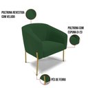 Ver imagem 5 de Cadeira Sala de Jantar Pé de Ferro Dourado Kit 2 Stella Veludo D03 - D'Rossi Cor Verde