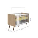 Ver imagem 2 de Berço Mini Cama Americano Retro Carvalho Toq/Branco - Qmovi