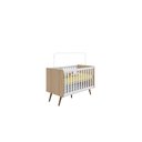 Ver imagem 1 de Berço Mini Cama Americano Retro Carvalho Toq/Branco - Qmovi