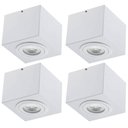 Ver imagem 1 de Kit 4 Plafons Luminária de Sobrepor Quadrada Branco Aluzinc Dital Escritório Sala Cozinha