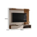 Ver imagem 4 de Home Suspenso Vegas 1,60m Tvs 65'' Porta Basculante Nichos Painel Lateral Ripado -grigio Fosco /