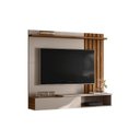 Ver imagem 5 de Home Suspenso Vegas 1,60m Tvs 65'' Porta Basculante Nichos Painel Lateral Ripado -grigio Fosco /