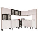 Ver imagem 1 de Cozinha Modulada Bertolini Evidence 8 Peças (3 Armários + 3 Balcões + 2 Paneleiros) C8P23 Branco/Pre