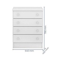 Cômoda Infantil 4 Gavetas Doce Sonho Branco - Qmovi - 3